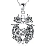 amulette viking double dragon