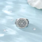 bague en argent viking boussole