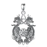 collier en argent double dragon