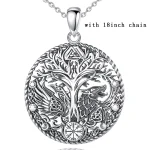 collier en métal corbeau loup