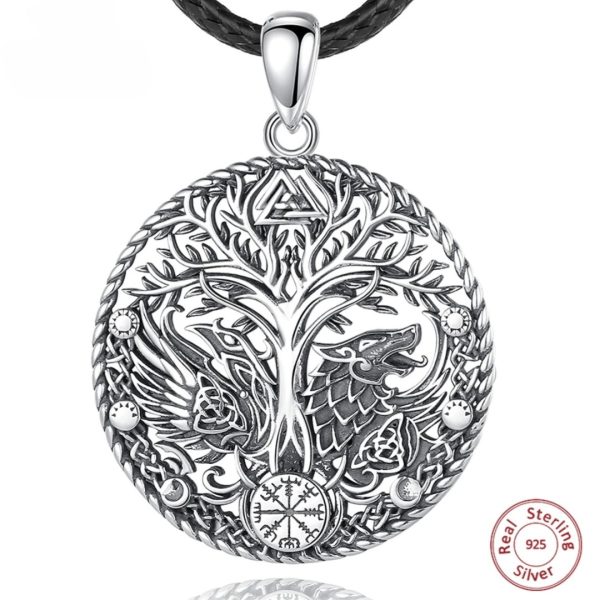 collier inspiré des vikings corbeau loup