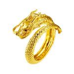 anneau dragon d'or acier