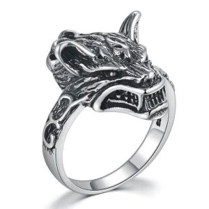 anneau loup Fenrir argent.925