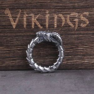 anneau ouroboros en argent