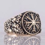 bague aegishjalmur artisanale en bronze