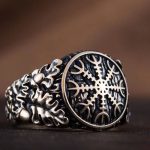 bague aegishjalmur design en bronze