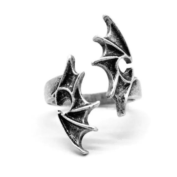 bague ailes de dragon acier