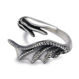 bague ailes de dragon Nidhogg en argent