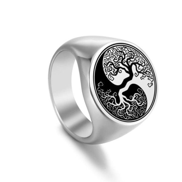 bague arbre de vie en yin yang