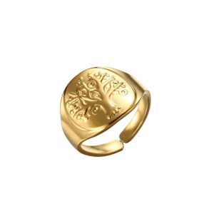 bague arbre de vie traditionnel couleur or
