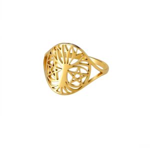 bague arbre lumineux - dorée