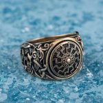 bague artisanale soleil noir en bronze