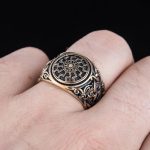 bague bronzée soleil noir