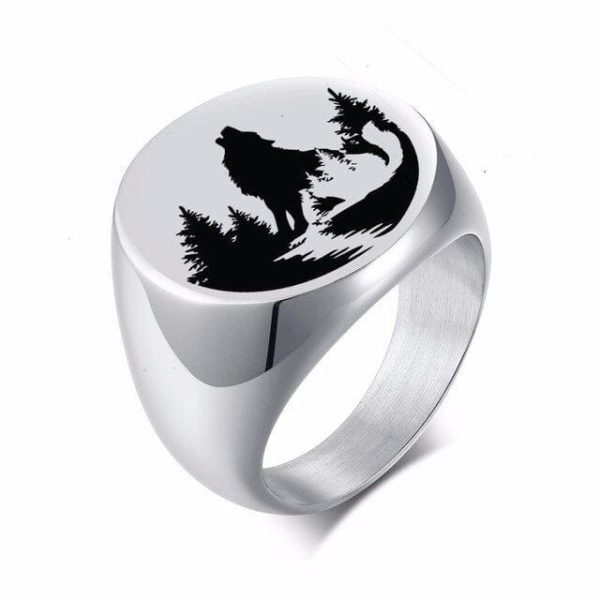 bague chevalière viking loup fenrir
