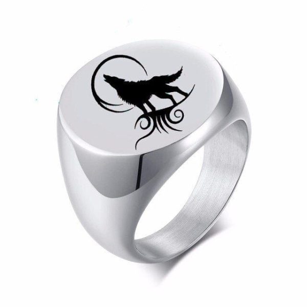 bague chevalière viking loup fenrir