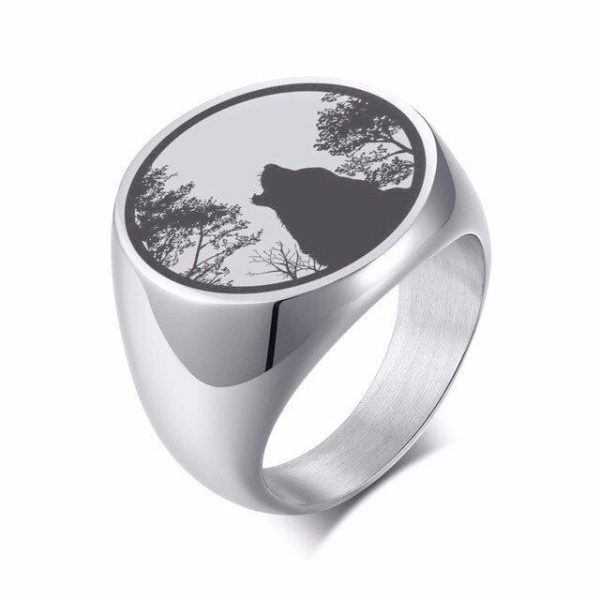 bague chevalière viking loup fenrir hurlant