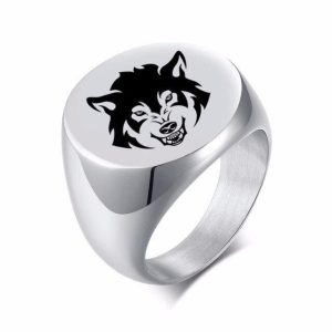 bague chevalière viking tête de loup fenrir