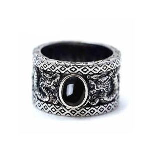 bague coeur du dragon en argent