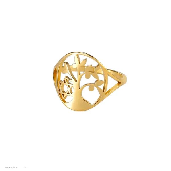 bague dorée amour arborescent