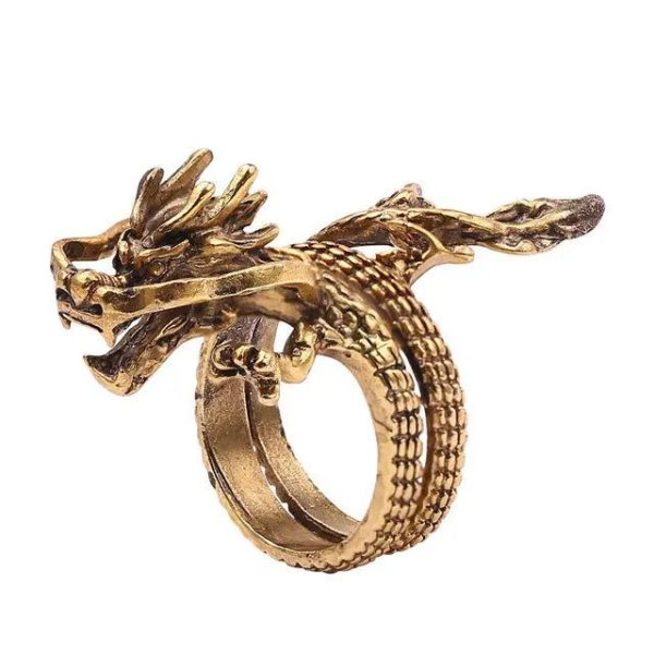 bague dragon impérial en acier
