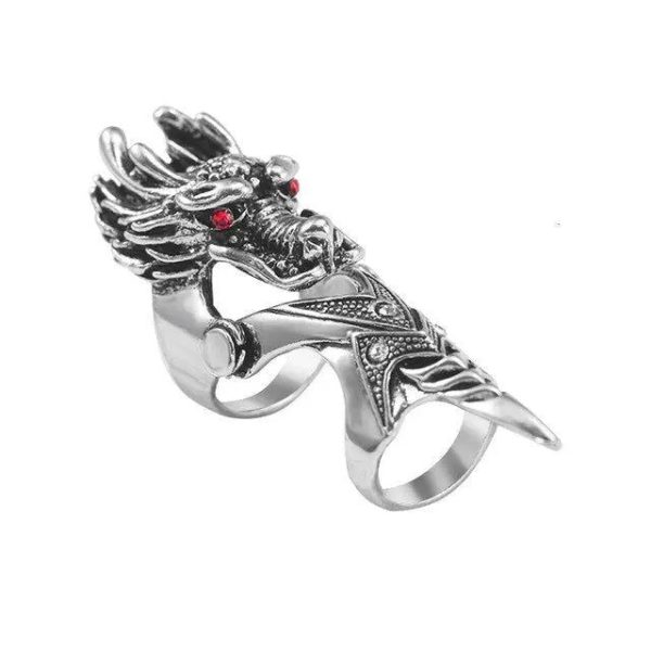 bague dragon viking doigt entier acier