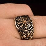 bague en bronze massif aegishjalmur
