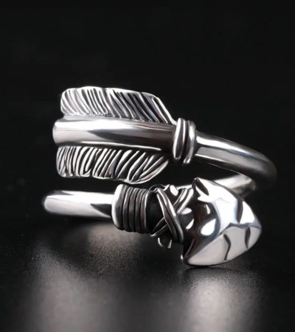 bague flèche viking argent