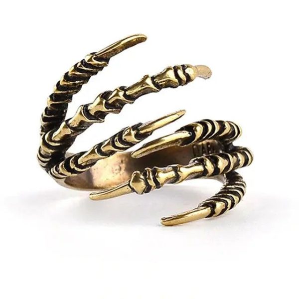 bague griffe dragon nordique acier