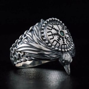 bague Hugin Vegvisir en argent