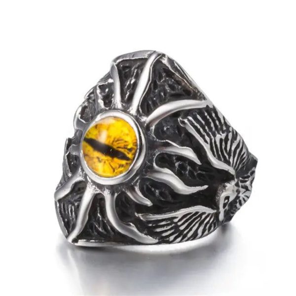 bague œil du dragon en acier