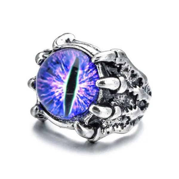 bague oeil de dragon en acier