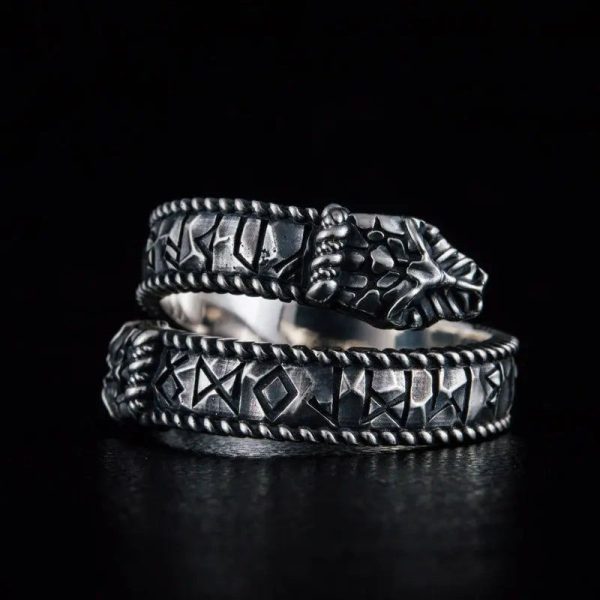 bague serpent Ragnarok argent