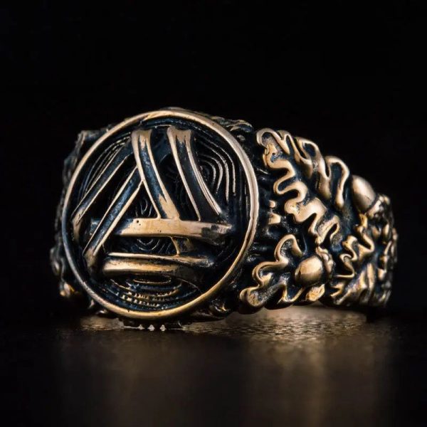 bague valknut en bronze massif