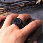 bague vegvisir design nordique