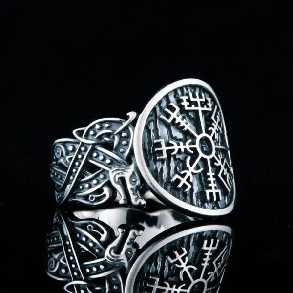 bague vegvisir en argent