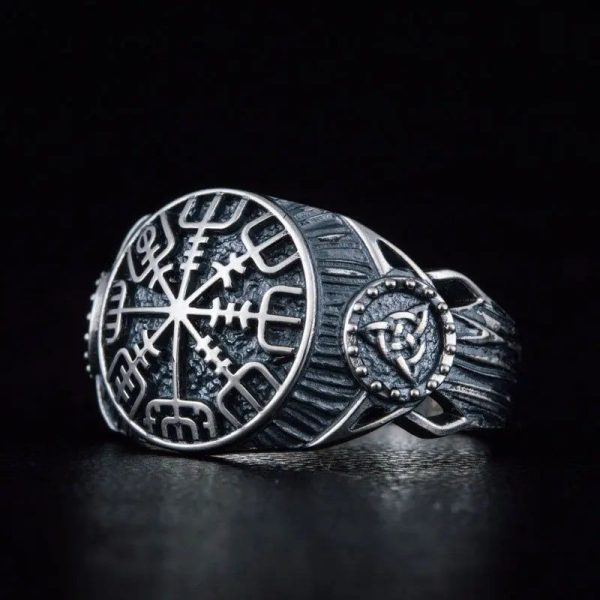bague vegvisir en argent