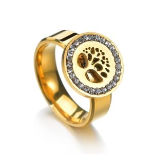 bague viking arbre de vie or et zirconium