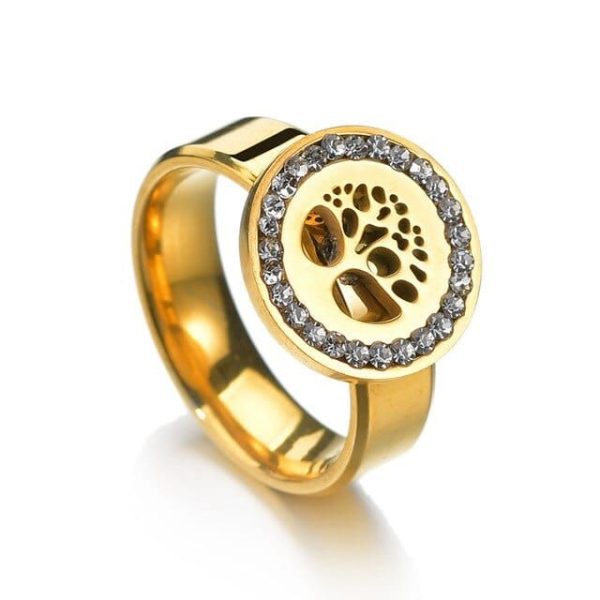 bague viking arbre de vie or et zirconium