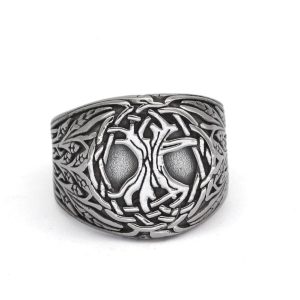 bague viking arbre de vie racines d'yggdrasil