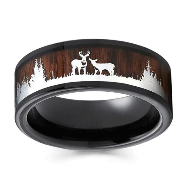 bague Viking Cerf d'yggdrasil