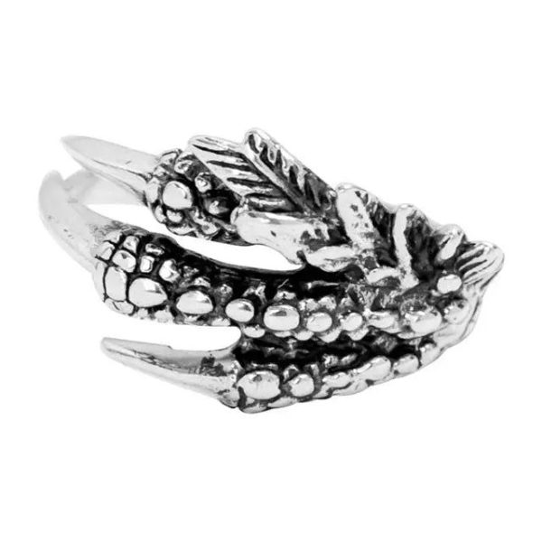 bague viking griffe de jǫrmungandr argent