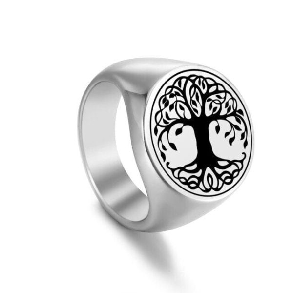 bague viking imprimé arbre de vie