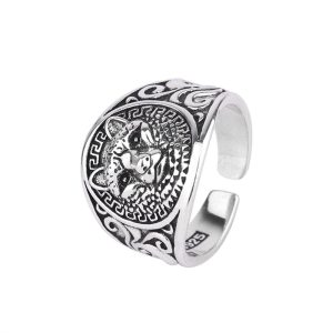 bague viking loup fenrir et gravures