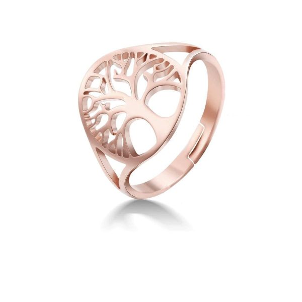 bague viking symbole arbre de vie or rose