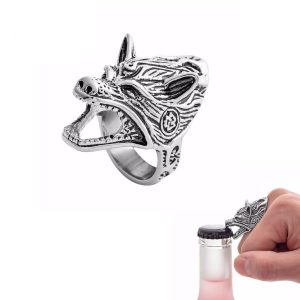 bague viking tête de fenrir