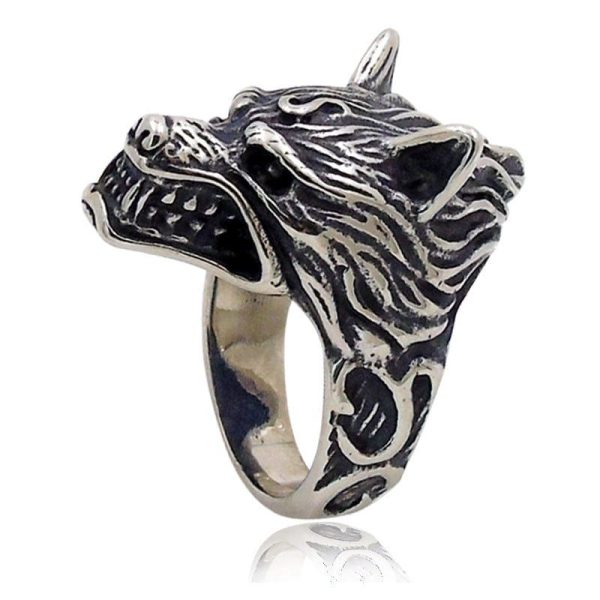 bague viking tête de loup fenrir