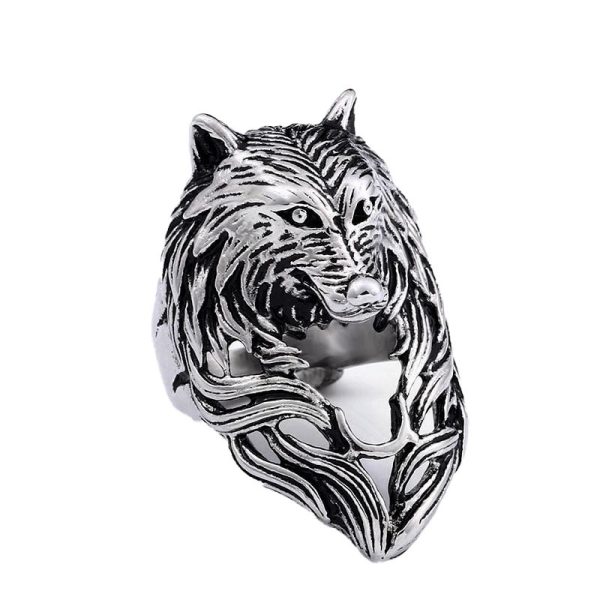 bague viking tête de loup fenrir