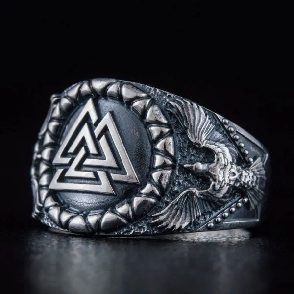 bague viking valknut argent