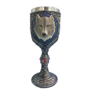 calice viking loup blanc