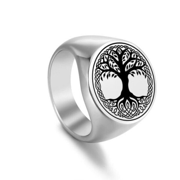 chevalière arbre de vie et motif celtique